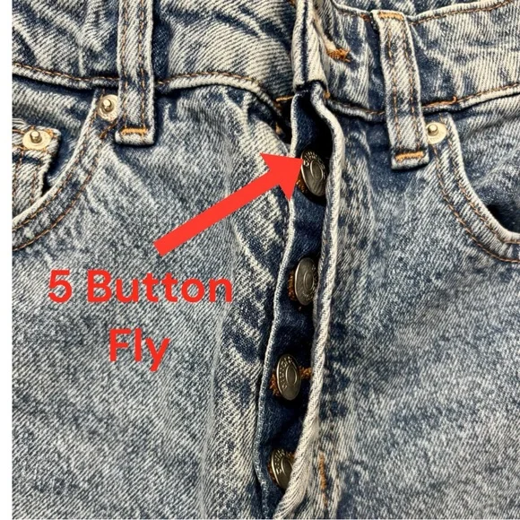 NEW H&M Divided 90s Straight Jeans Women’s Size 4 High Waist Acid Wash Denim - Picture 5 of 11